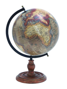 Wooden Globe with Distinctive Pattern in Rustic Color