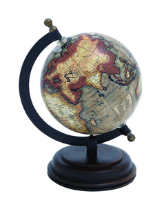 Metal Wooden Globe with Distinctive Pattern