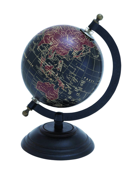 Elegant Metal Wood Globe with Contemporary Elegance