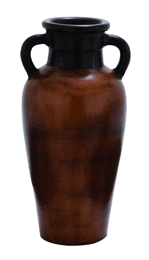 Tall Terracotta Vase with Metallic Finish and Durability