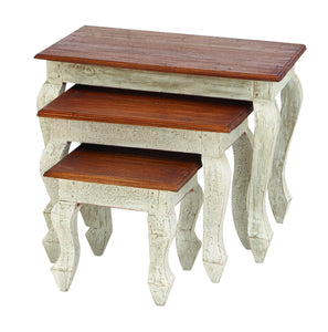 Wood Nested Table Set/3 24", 18", 12"W Accent Collection