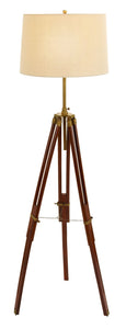 Unique Lamps - Wood Metal Tripod Floor Lamp 66"H