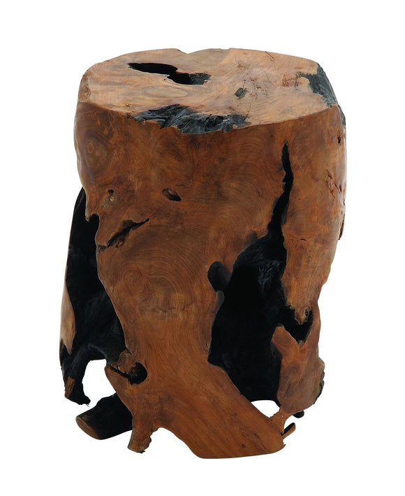 Crafty and Round Solid Wheel Solid Stool in Natural Texture