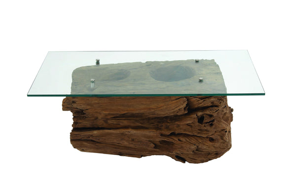 Lumpang Coffee Table Reclaimed Wood with Artistic Design