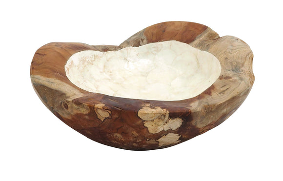 High Quality Teak Wood Bowl with Minimalist Design in Medium Size