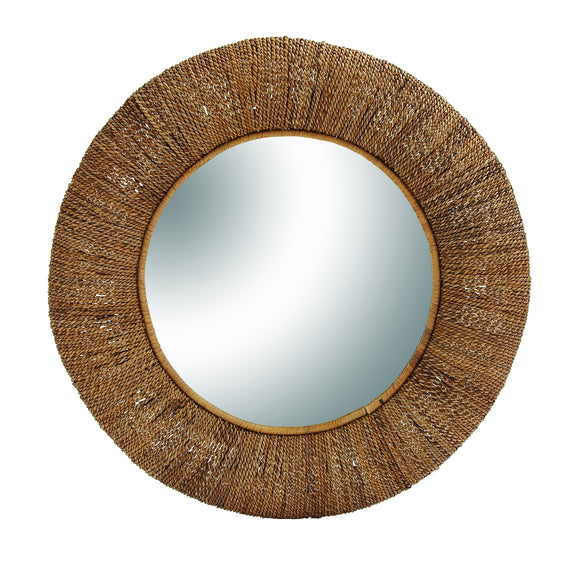 Brown Tamper Mirror with Sturdy Solid Frame in Round Shape