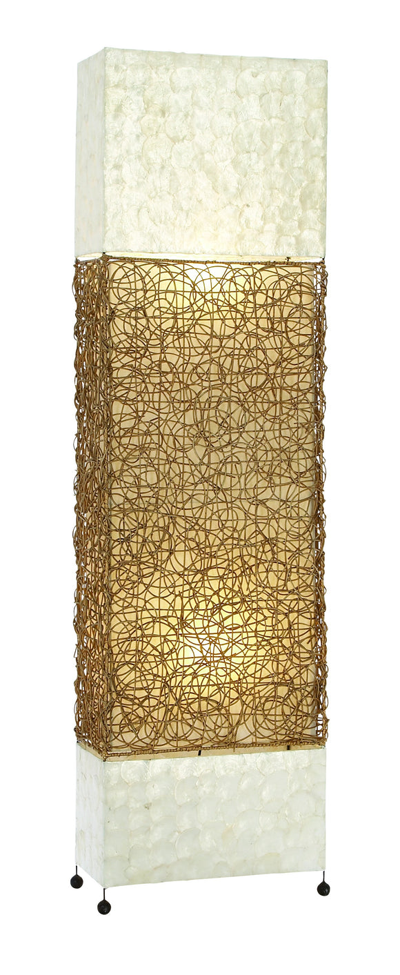 Unique Lamps - Metal Capiz Rattan Floor Lamp 66