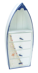 Wooden Contemporary Boat Cabinet with Sea Theme in Blue and White