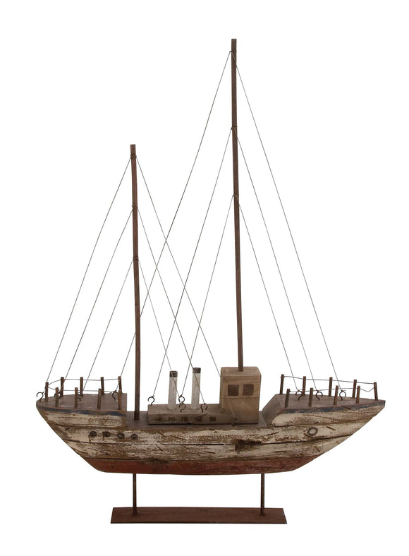 Customary Styled Wonderful Wood Metal Boat