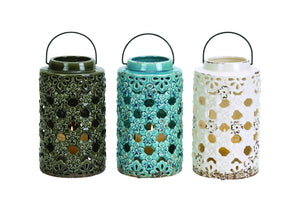 Intricately Designed Ceramic Lantern 3 Assorted