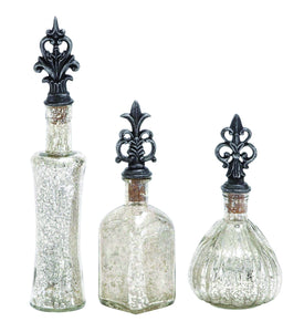 Polished Stone Long Lasting Glass Jar Decor (Set of 3)