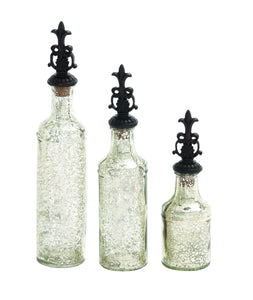 Polished Stone Glass Decor in Fabulous Shape Jar (Set of 3)