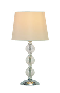 METAL GLASS TABLE LAMP 15 INCHES HIGH WITH SPECIAL DESIGN OF SHADE