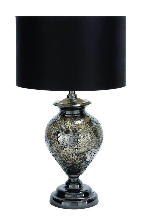 Glass and Metal Mosaic Table Lamp with Sleek and Elegant Profile