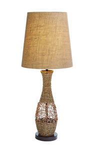 Metal and Rattan 32" Table Lamp with Sturdy and Durable Design