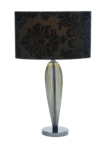 Glass and Metal 25" Table Lamp in Black Shade with Classic Design