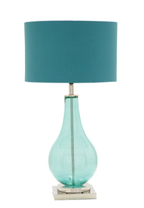 The Cool Blue Glass Chrome Table Lamp