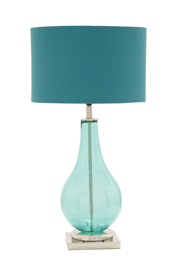 The Cool Blue Glass Chrome Table Lamp