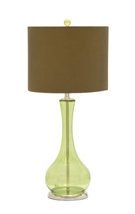 The Yellowish Glass Chrome Table Lamp