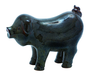 Ceramic Pig with Glossy Surface and Bright Colors