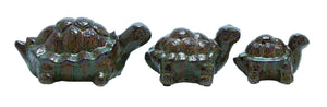 Ceramic Turtle with Polished Glossy Surface - Set of 3