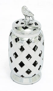 Stunning Tibetan Ceramic Silver Jar