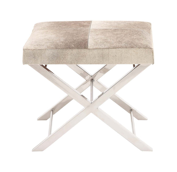 The Different Steel Grey Leather Stool