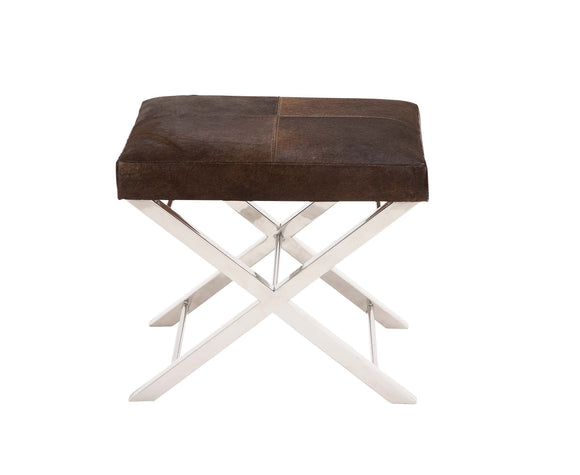 The Stylish Stainless Steel Brown Leather Stool