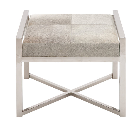 The Charming Stainless Steel Grey Leather Stool