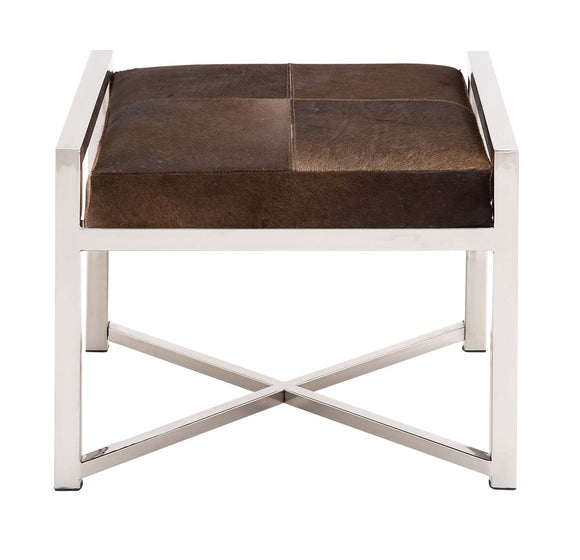 The Stable and Stylish Stainless Steel Brown Leather Stool