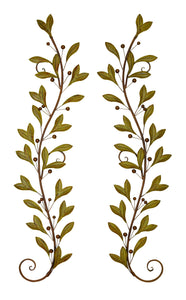 METAL WALL DECOR PAIR ADORED BEAUTIFULLY WITH LEAVES AND BEADS