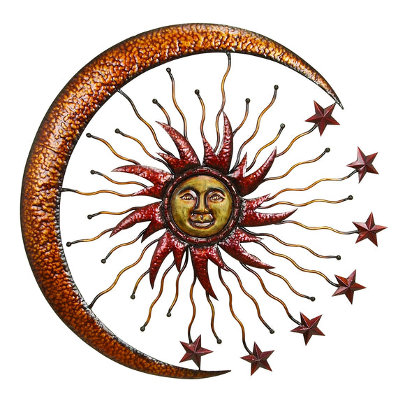 METAL SUN MOON WALL DECOR MAKES THE ROOM FEEL NATURAL