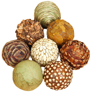 NATURAL BALL S/8 SET OF EIGHT BAMBOO WOOD BALLS