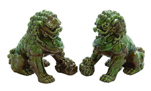 A Pair of Guardian Ceramic Chinese Lions