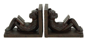 POLYSTONE BOOKEND PAIR IN BROWNISH- GRAY TONE