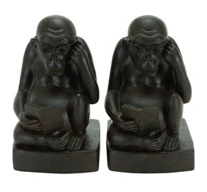 POLYSTONE MONKEY BOOKEND PAIR A KIDS CRAZE