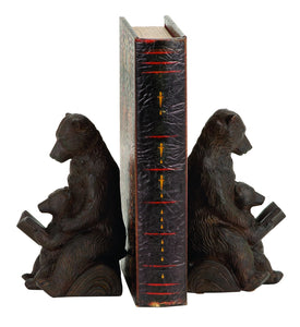 POLYSTONE BEAR BOOKEND PAIR BROWNISH- GRAY