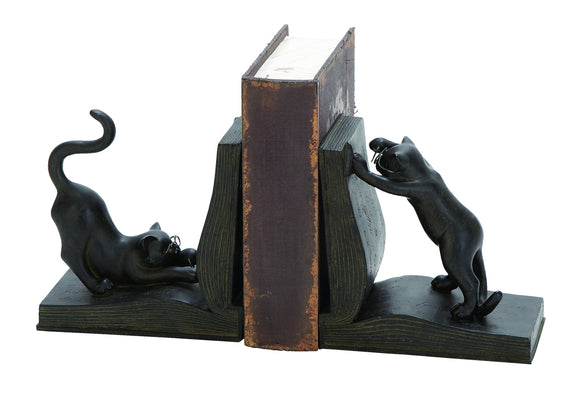 POLYSTONE CAT BOOKEND PAIR FOR BOOKS LOVERS