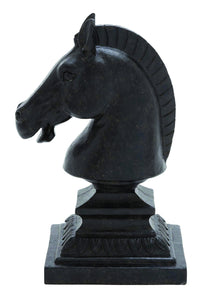 Decorative Poly Stone Chess Knight Horse Head Piece