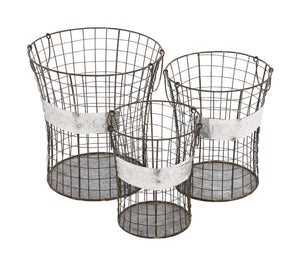 The Handy Set of 3 Metal Wire Basket