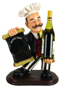 POLYSTONE CHEF WINE HOLDER BLACK 20 INCHES HIGH