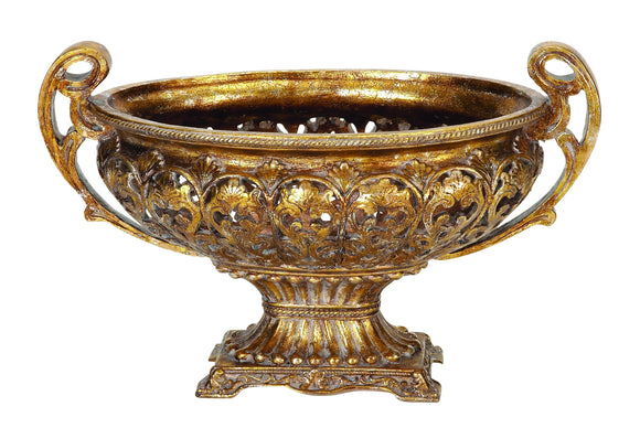 POLYSTONE BOWL WITH GOLDEN TRACES