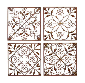 METAL WALL DECOR SET OF 4 A LOW PRICED WALL DECOR