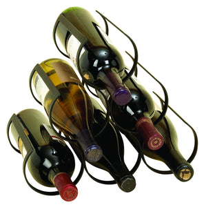 BLACK METAL WINE RACK WITH FIVE BOTTLES CAPACITY