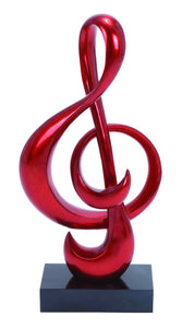 Strong Polystone Foil Finish Red Sculpt in Musical Note Shape