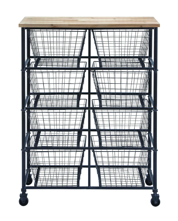 Metal Wood Storage Mobile Cart with 41