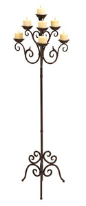 Candelabra in Copper Brown Finish with Seven Votive