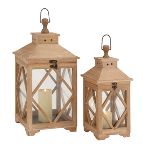 Beautiful Styled Wood Glass Lantern