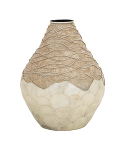 Mesmerizing Styled Metal Capiz Vase