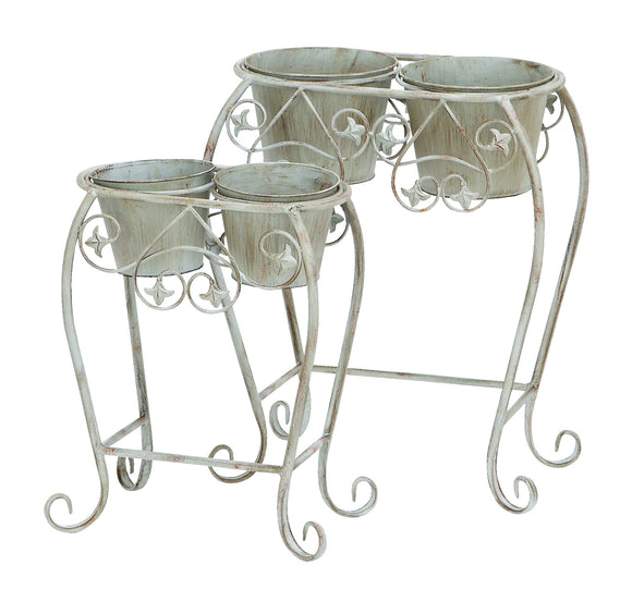 Classic Metal Wall Planter with Curved Legs in Rust - Set of 2